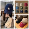 Retro Letter Baseball Hat Letter R Sun Hat Retro Embroidery Baseball Cap  Men