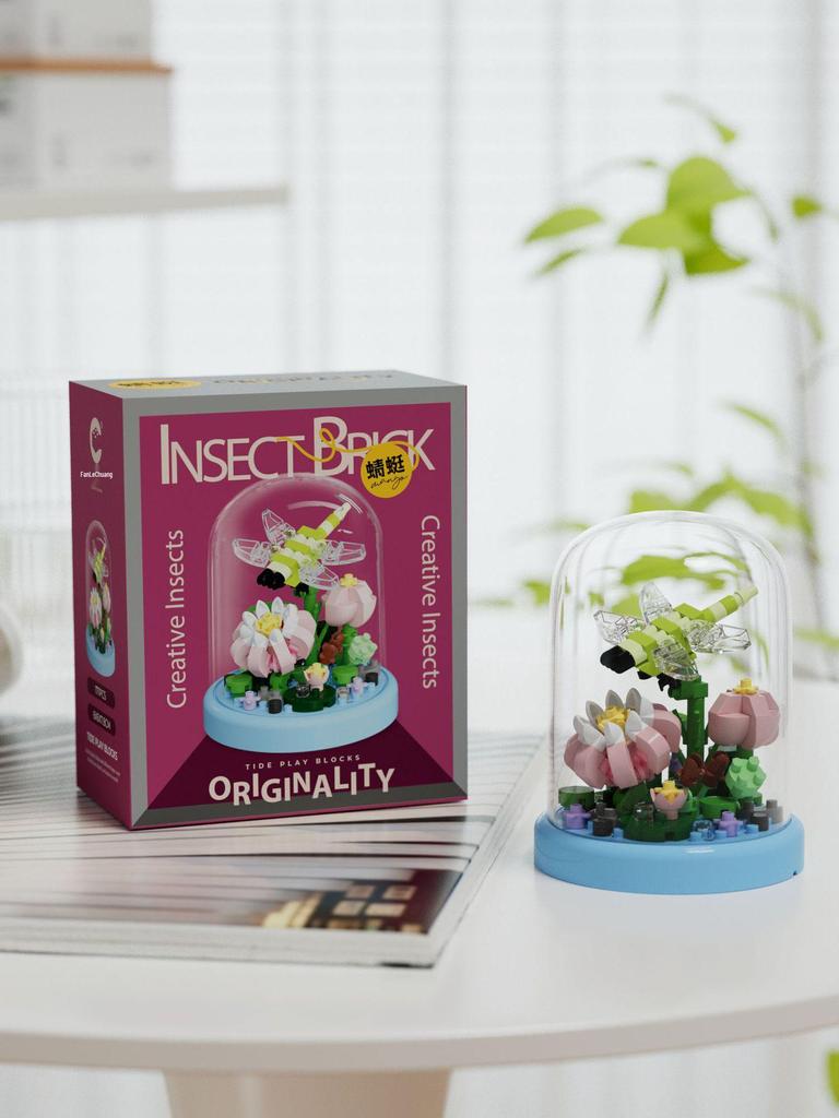 Серия «Насекомые приграничья»: Совместимый с Лего Сборный игрушечный бонсай с цветами для детей