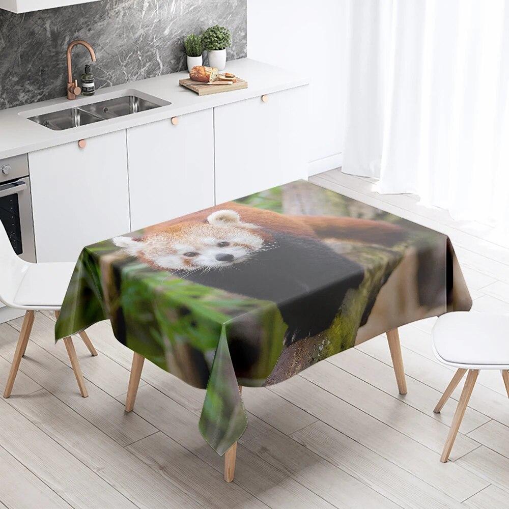 Скатерть с красной пандой, милое животное, противообрастающая водонепроницаемая прямоугольная скатерть для кухонного стола, украшение для дома
