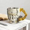 Кружка для сноса 3D Экскаватор Кофейная чашка с ручкой-манипулятором Искусство с текстурой сломанной поверхности Уникальный подарок для инженеров Строителей Крутая настольная