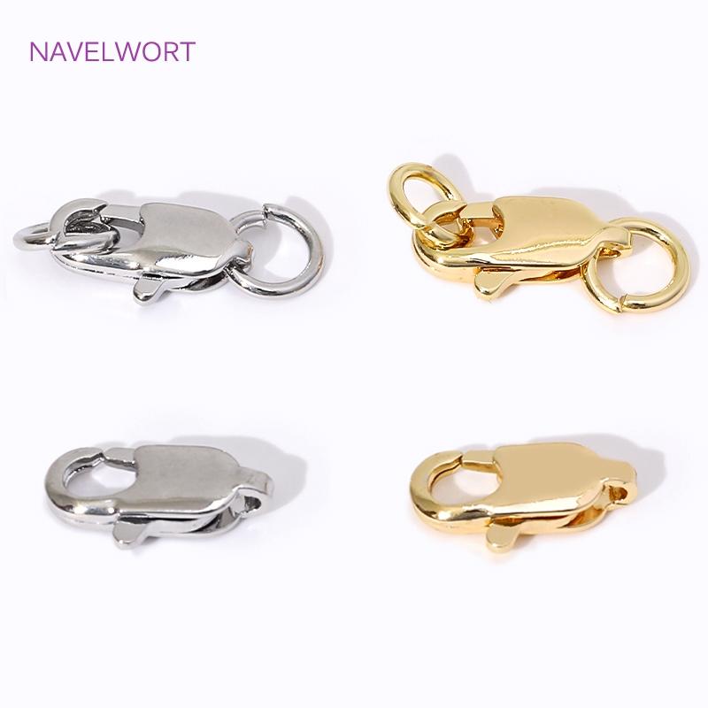 14K/18K Gold Plated Lobster Clasp Connector,Clasps For Jewelry Making,Brass Lobster Clasps With Rings,DIY Bracelet Accessories