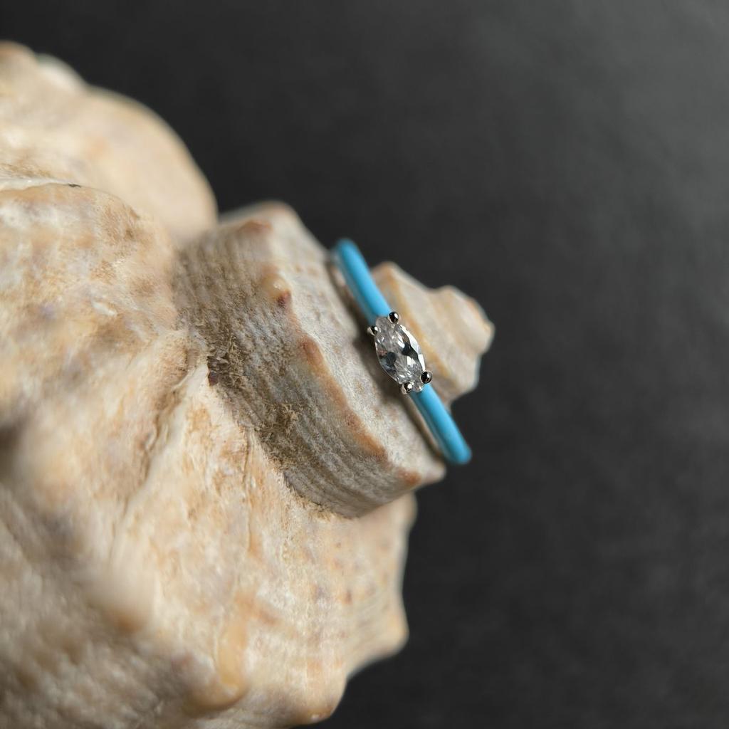 Silver Ring with Cubic Zirconia, Enamel, Product Weight 1.16 G (60002234)