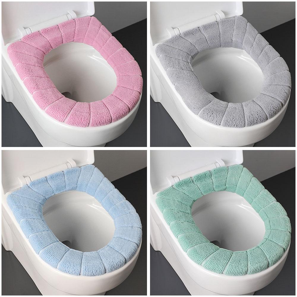 2856A Утолщенная плюшевая O-образная подушка для унитаза Скандинавская универсальная накладка на сиденье для унитаза Подушка для унитаза с флисовой подкладкой Крышка для унитаза