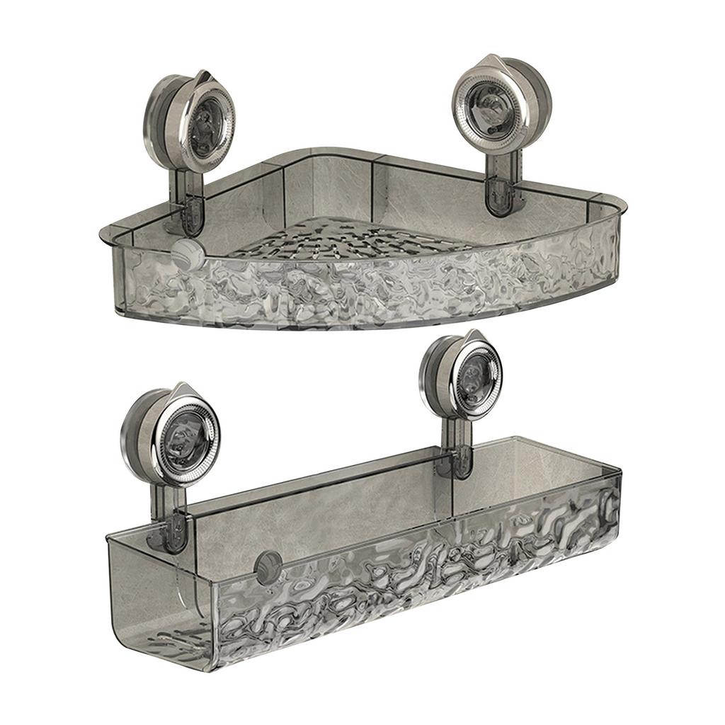 Bathroom Corner Storage Rack Transparent Triangle Thick Punch-free Anti-slip Strong Suction Great Load Bearing Shower Organizer