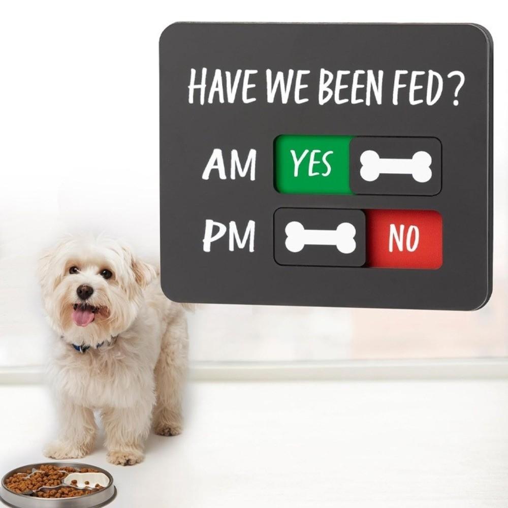 Slider Sign Pet Feeding Reminder Wooden Pill Reminder Kitchen Organization