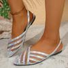 Summer New Mesh Flat Heel Hollow Large Versatile Women's Sandals Fashion Beach Vacation Women's Shoes