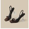 New Style Popular Sexy Shallow High Heel Sandals Women Summer Pointed Toe Metal Chain Shoes Buckle Strap Party Sewing