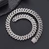 12MM Hip Hop Rhomboid Solid Iced Out Cuban Chain Y Plate Necklace for Men and Women Christmas Jewelry Gift