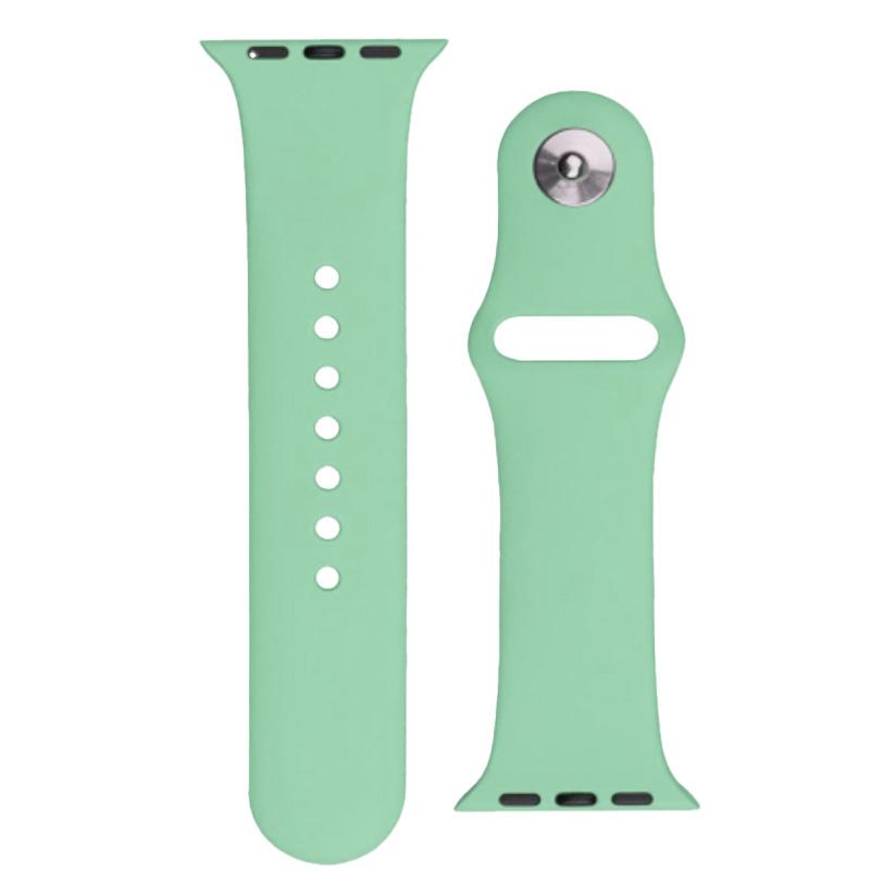Premium Silicone Watch Band for Apple Watch Ultra/Series 9/8/7/6/5/4/3/2/SE (49/45/44/42mm) - Light Green Bracelet Strap by Hurtel