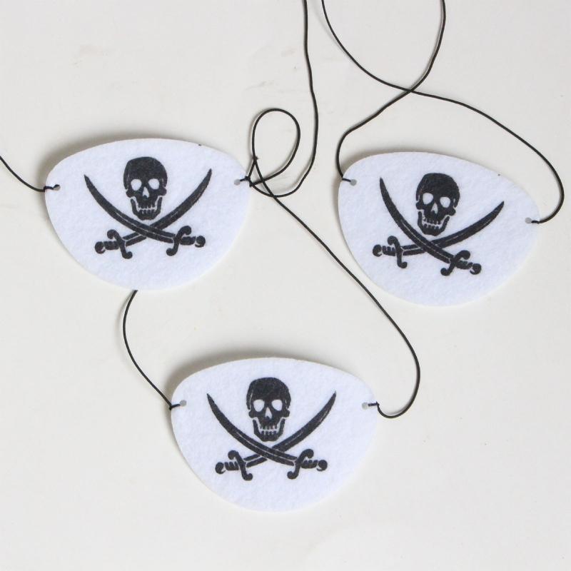 12Pcs Felt Pirate Eye Skull Eye Skeleton Captain Eye Mask Pirate Theme Decor Dropshipping