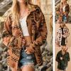 Women Print Lapel Vintage Jacket Button Down Female Casual Warm Single Breasted Coats With Pockets