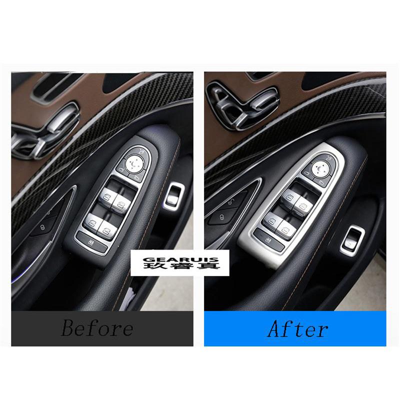 Стайлинга автомобилей, стеклоподъемник, рамка управления, переключатель, Декор, подлокотник, панель, отделка для Mercedes Benz S Class W222, интерьер авто