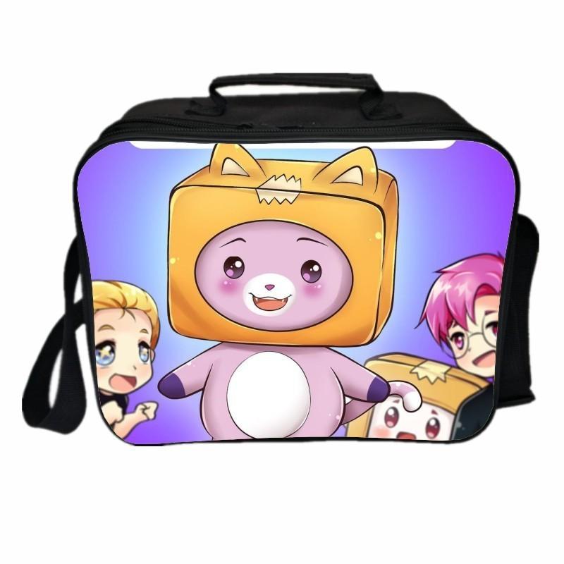 Lankybox Insulated Lunch Box Bag For Kids With Large Capacity And Adjustable Strap For Outdoor Fun