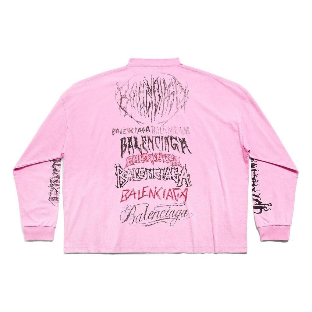 Balenciaga Сделай сам Металлическая футболка с длинным рукавом Средняя посадка 699191TPVO31569