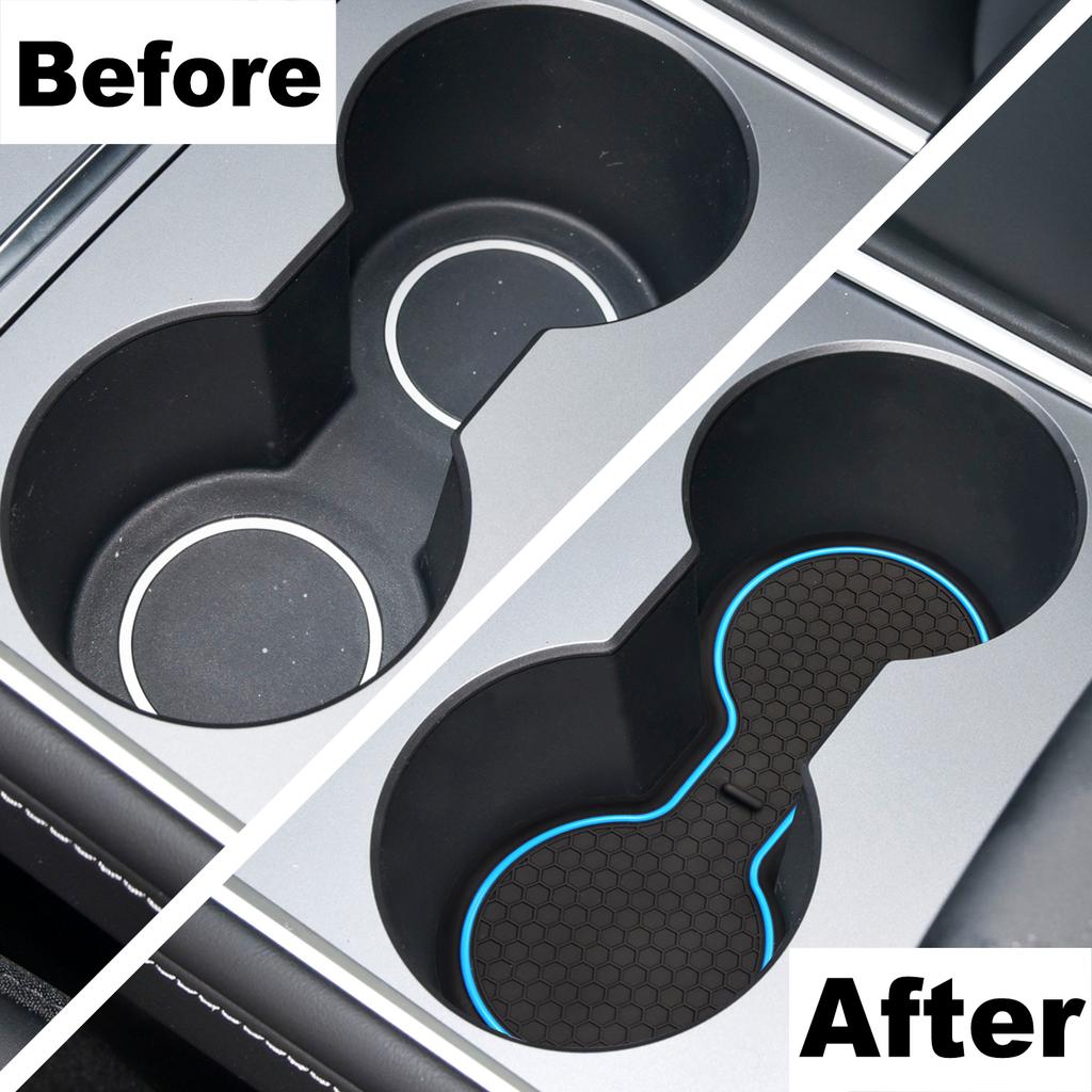 Car Cup Holder Waterproof Anti Slip Insert Coasters Pads Interior Accessories Durable Car Coaster For Tesla Model Y