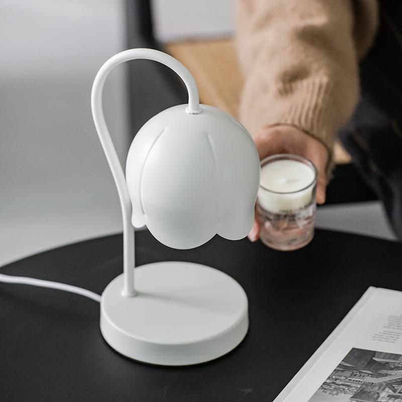 Ароматерапевтическая лампа-свеча на металлической основе с расплавленным воском, роскошная, небольшого размера, теплая, розовая