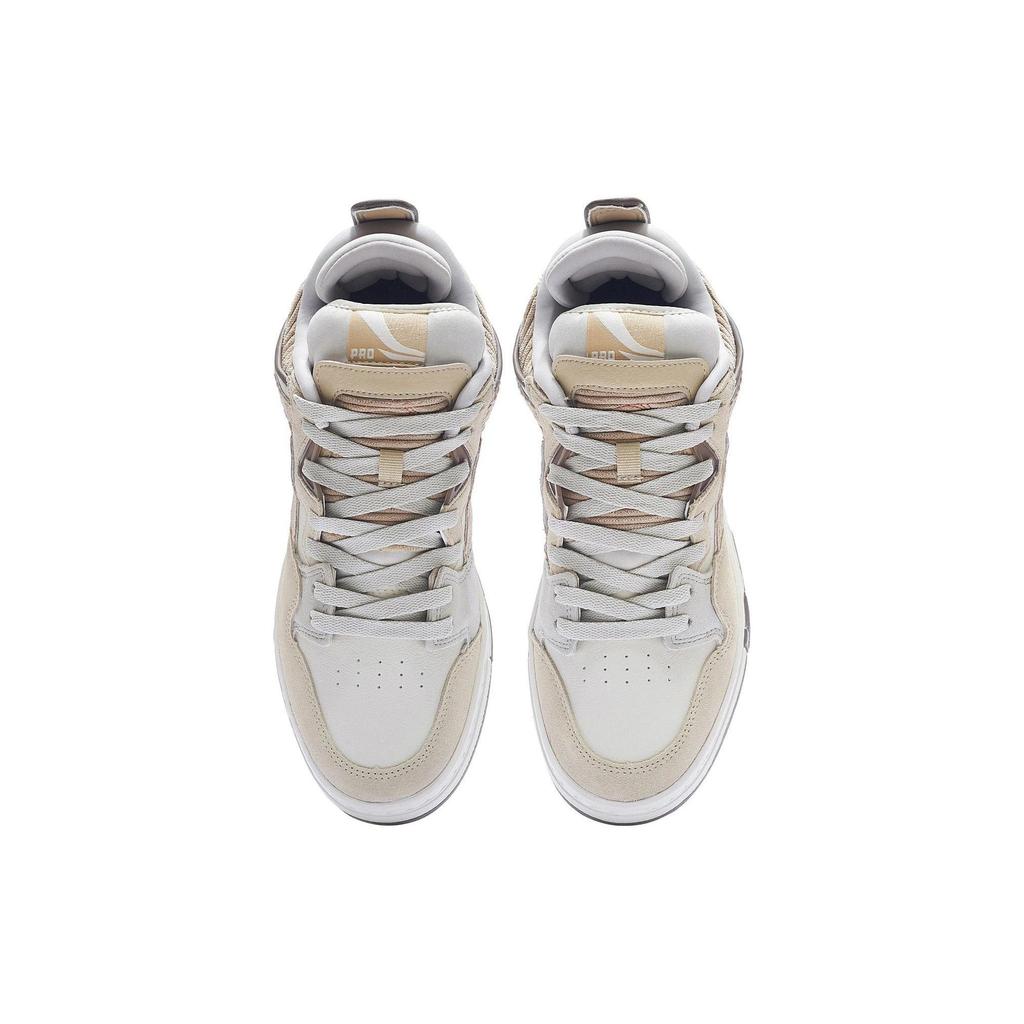 Li-Ning We Are Pro Non-Slip Wear-Resistant Low-Top Skate Shoes Men Sneakers Beige AECS051-4