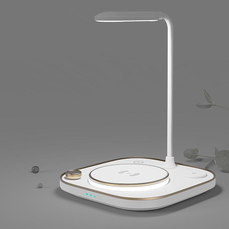 For Modern Led Office Desk Lamp Wireless Charger Lamp 15w Fast 3 In 1 Wireless Charging For IPhone Phone Watch Earphone