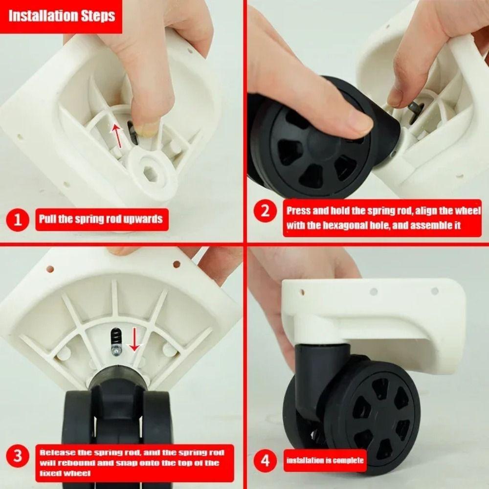 Quiet 360 Degree Swivel Smooth Wear-resistant Luggage Wheels Sturdy Removable Furniture Casters Furniture Accessories