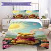 3pcs cartoon duvet cover set (1 duvet cover + 2 pillowcases, duvet insert not included), cute Winnie the Pooh print bedding set.