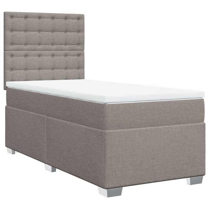 Maison Exclusive - Sommier à lattes de lit avec matelas Taupe 100x200 cm Tissu