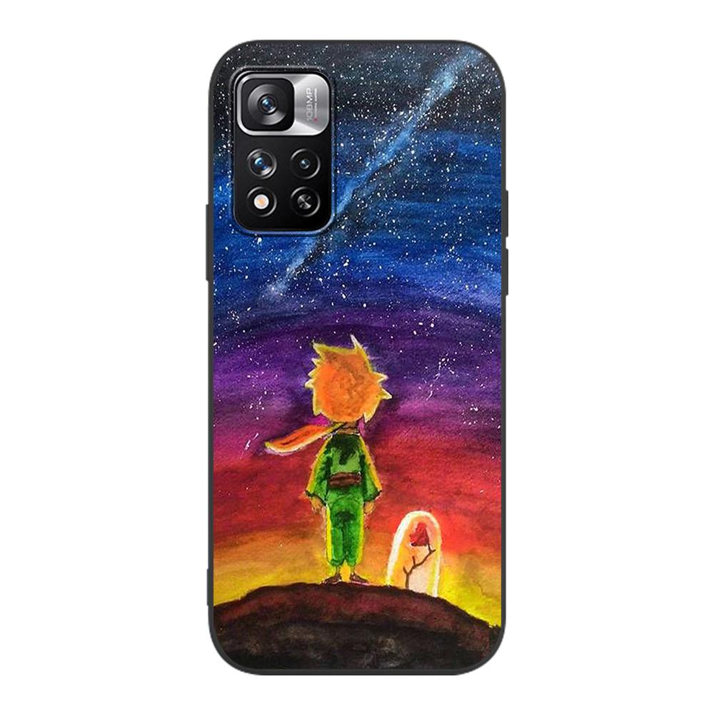 Черный силиконовый чехол для телефона «Маленький принц» с аниме «Космос» для Xiaomi Redmi Note 9S 9 8 10 11 Pro 9C 9A 7 8T 7A 8A 10S 11T 11E 9T