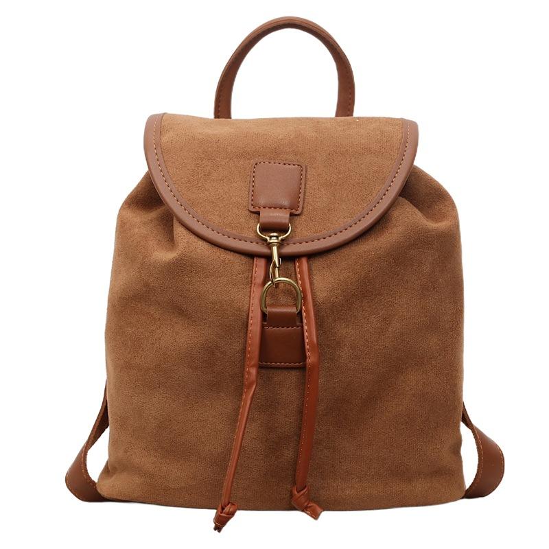 Fashion and Leisure Large-capacity Handbag Women's Bag New Suede Backpack Simple Travel Backpack