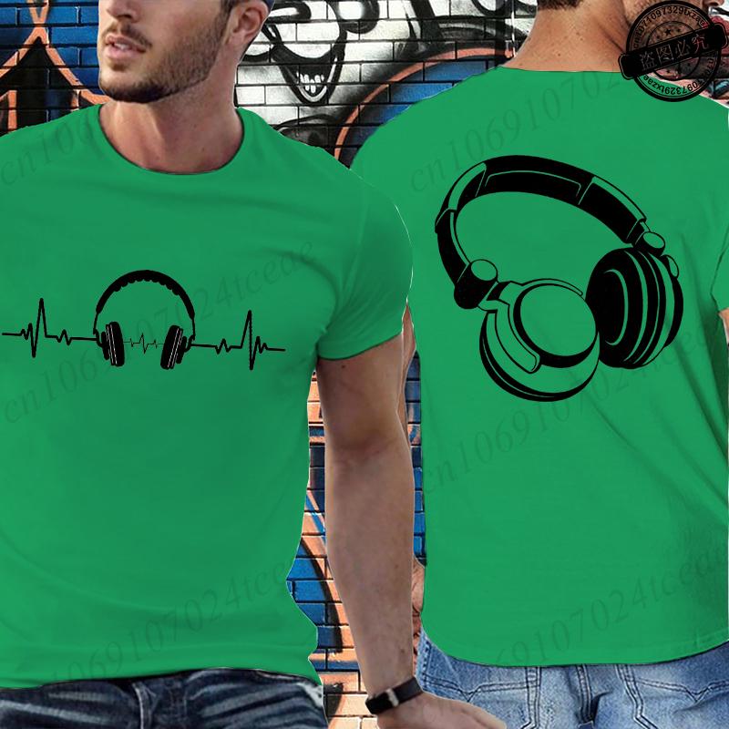 Music Dj Fashion T Shirt Men Women Headphone Music Lover Print Tshirt Short Sleeve Round Neck Men Casual Summer Fashion T-shirt