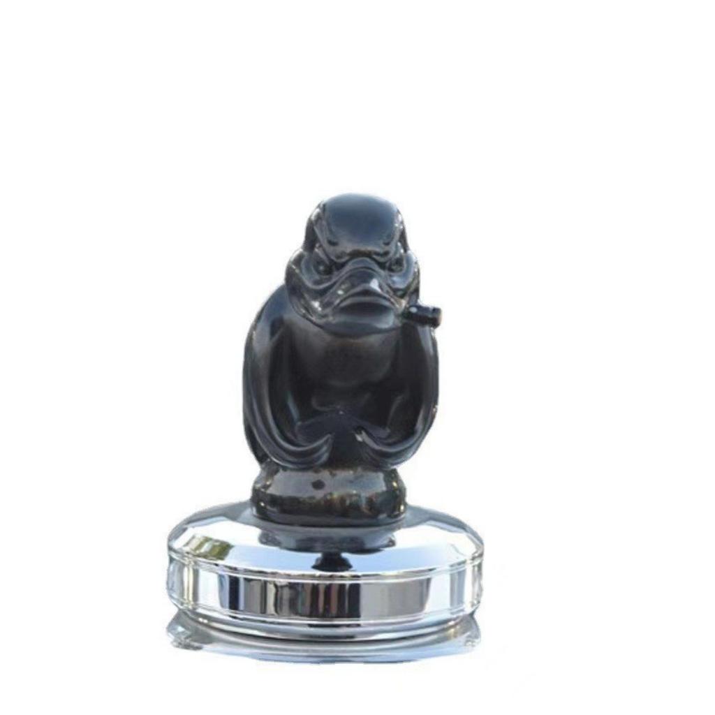 Украшение на капот Angry Duck, 3D-украшение на капот автомобиля из хромированного металла, гальваническое покрытие черного/серебристого цвета, полированное, глянцевое, украшение на капот автомобиля Angry Duck