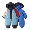 Зимний комбинезон для детей, детский комбинезон, горнолыжные костюмы, водонепроницаемые комбинезоны с капюшоном для девочек и мальчиков, комбинезоны, зимние теплые куртки для сноуборда, уличные куртки