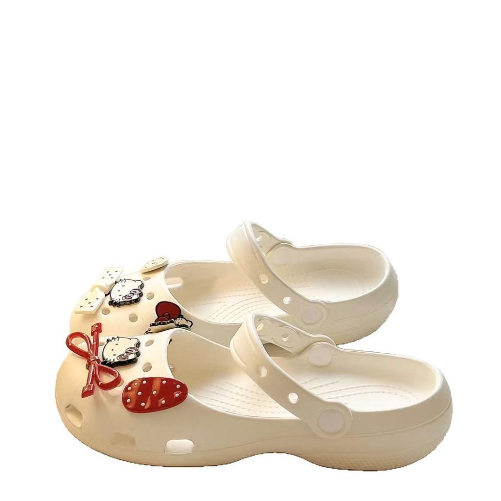 Hello Kitty Bubble Toe Post Sandals For Women Summer Breathable Waterproof Slipon Footwear
