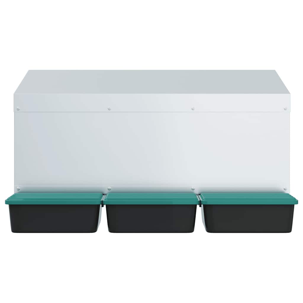 Chicken Nesting Box 3 Compartments Wall Mount Galvanized Steel