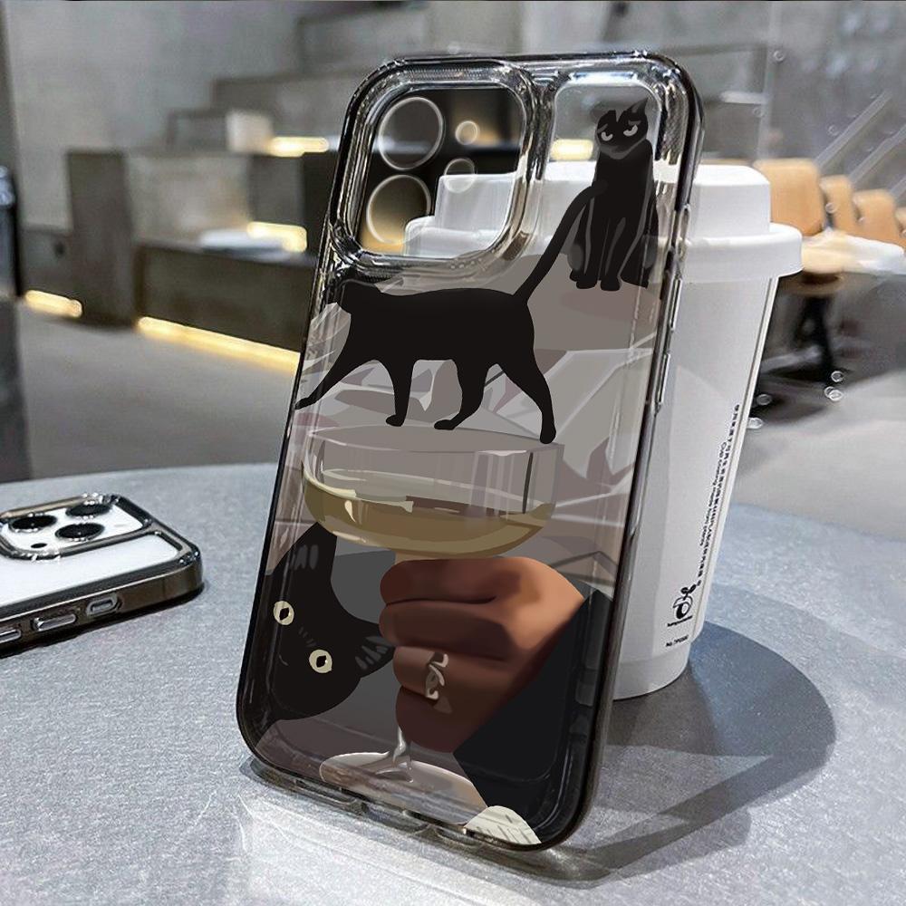 Чехол для телефона Cat для iPhone 13, чехлы для iPhone 11, 16 Pro Max, 14, 15, 12 XR, 13pro, 16pro, 16promax, 13promax, мягкие прозрачные чехлы из ТПУ, Fundas