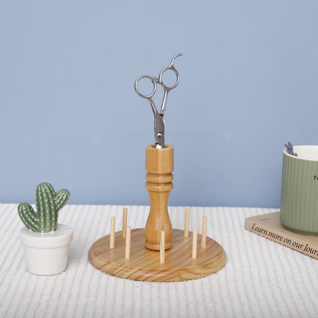 Wood Yarn Holder,8-Spools Wooden Spinning Yarn & Thread Holder,Sewing and Embroidery Thread Rack and Organizer