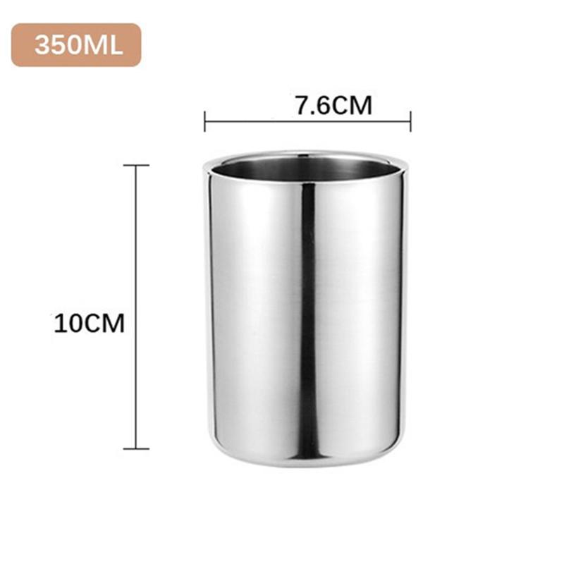 350ml/500ml Stainless Steel Double Wall Beer Mug Silver Coffee Cup Portable Travel Office Water Cups Drinkware Tumbler