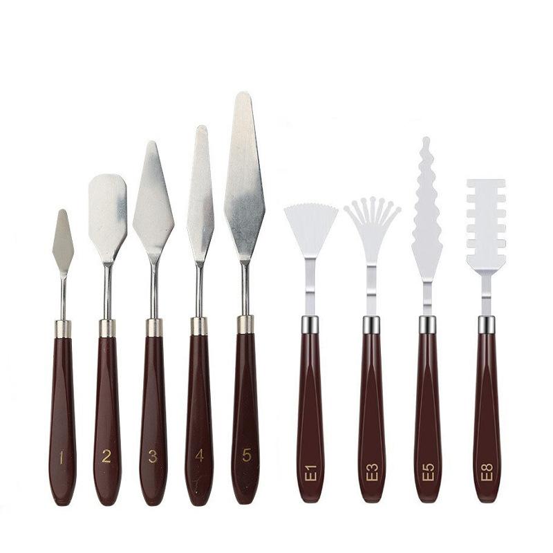 7 шт./набор Ножи для масляной живописи из нержавеющей стали Художественные шпатели Палитровый нож Нож для смешивания масляной краски Скребок Художественные инструменты