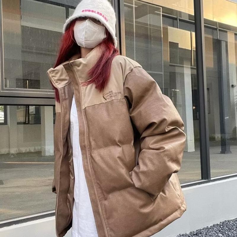 Женская винтажная куртка из искусственной кожи, хлопковая парка, черная толстая теплая зимне-осенняя куртка из искусственной кожи большого размера, верхняя одежда в корейском стиле