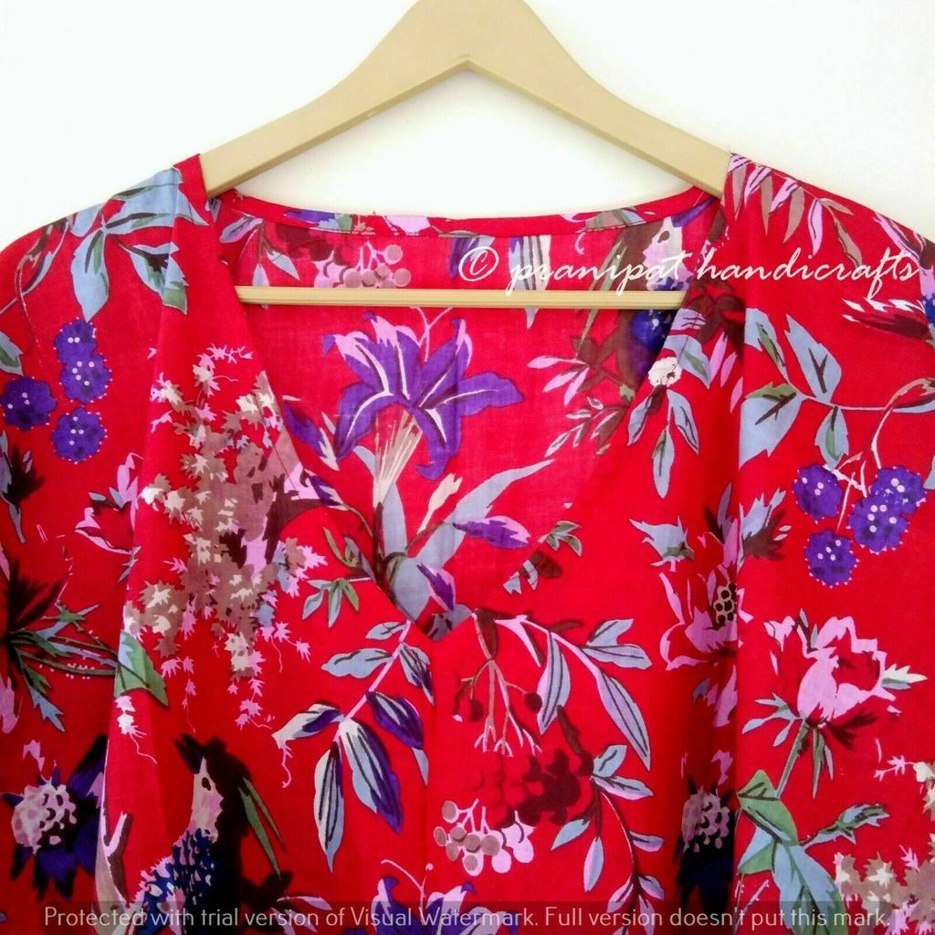 Индийское красное длинное хлопковое платье с принтом птиц в стиле хиппи макси женское ночное платье в стиле бохо CKFTN-SCRN-FULL-BUYIT-042