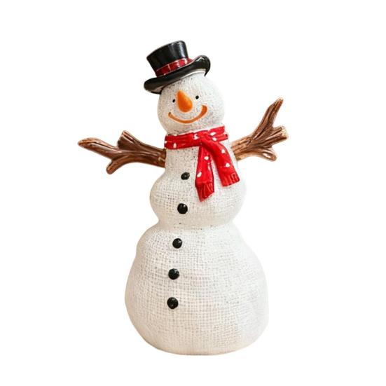 Мини Рождественская елка Фигурка Мультяшный снеговик Полимерная статуэтка Праздничная вечеринка Домашний офис Настольное украшение Орнамент Праздничный подарок