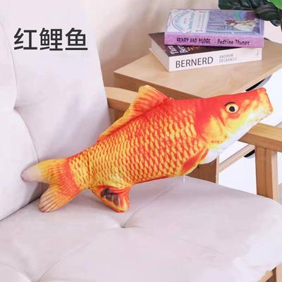 Плюшевая реалистичная игрушка для кошек в виде рыбы с кошачьей мятой 20 см, устойчивая к царапинам и износу, для самостоятельного развлечения, снятия скуки, подушка для кошек, жевательная игрушка для зубов