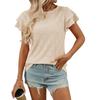 Женский однотонный топ с круглым вырезом и короткими рукавами