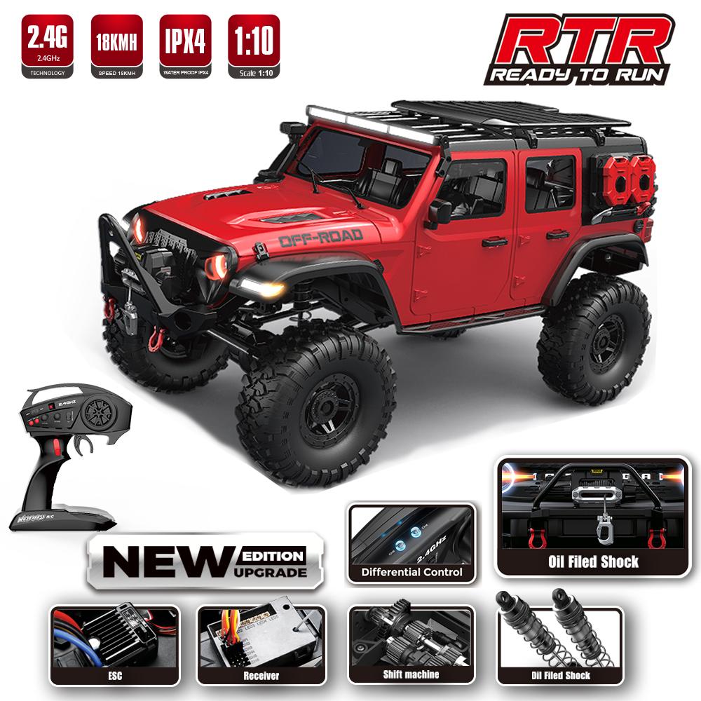 Машинка RC 1/10 HB R1011 RTR Машина на радиоуправлении 2.4G Полностью пропорциональная Скалолаз Светодиодная подсветка 4WD Внедорожный Грузовик для лазания Игрушки