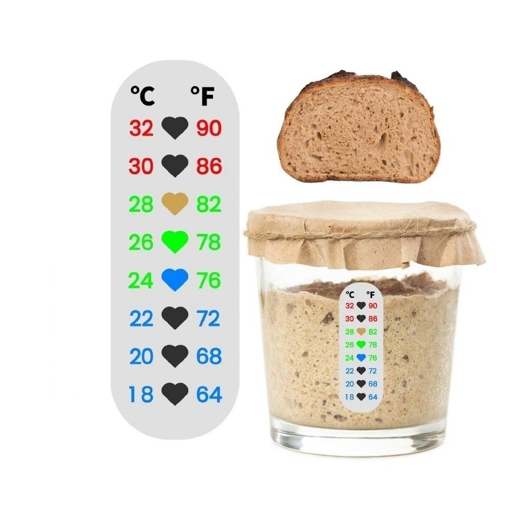 Instant-Read Fermentation Jar Thermometer Patch Heart 18-32 ℃ Digital Temperature Sticker PET Waterproof