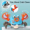 Электрическая всенаправленная мультяшная ползающая игрушка-краб для малышей со светодиодной подсветкой, музыкой, бионическими движениями, развивающий забавный подарок