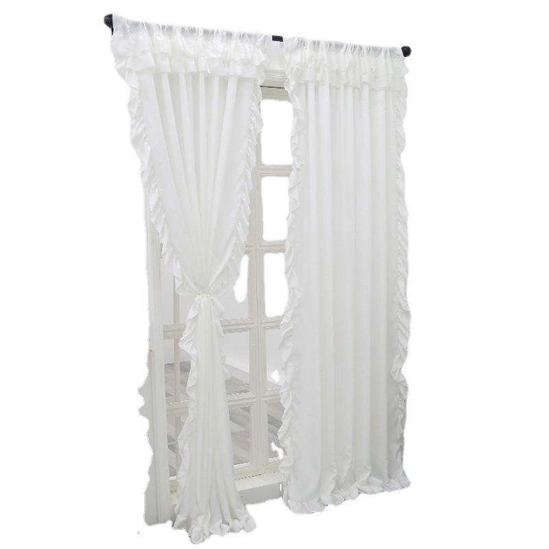 Бархатная французская белая пряжа полупрозрачная непрозрачная штора на окно для балкона, гостиной, эркера, оборка, готовая продукция