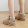 Женские короткие сапоги на снегу, новые сапоги, женские плюшевые утепленные теплые нескользящие короткие плюшевые хлопковые ботинки, тренд