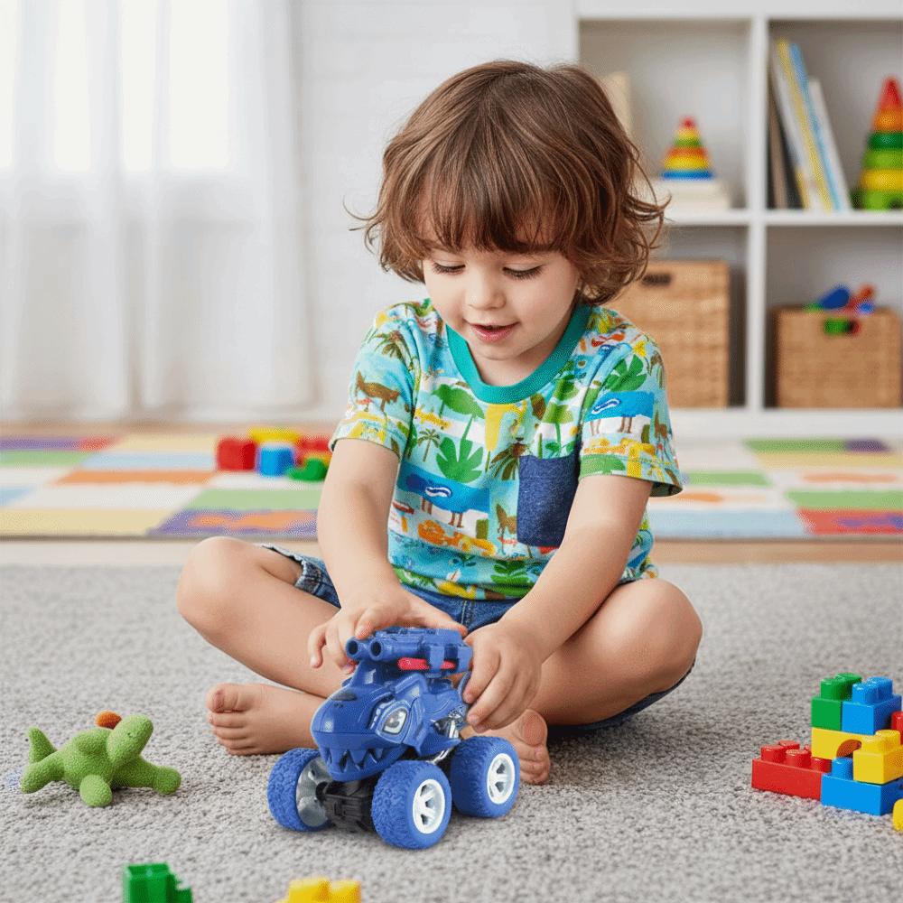 Cartoon Dinosaur Dinosaur Inertial Ejection Toy Car Shark Ejection Car Children's Toy