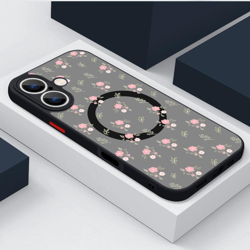 Магнитный чехол для телефона с принтом фиолетового пиона для iPhone Air 17 15 16 14 Pro Max 16 Plus 13 12 Pro 11 Для Magsafe Беспроводная зарядка Обложка