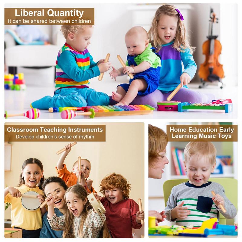 Классические клаве ритмические палочки деревянные барабанные палочки классические клаве ударный инструмент детский музыкальный инструмент для обучения ритму