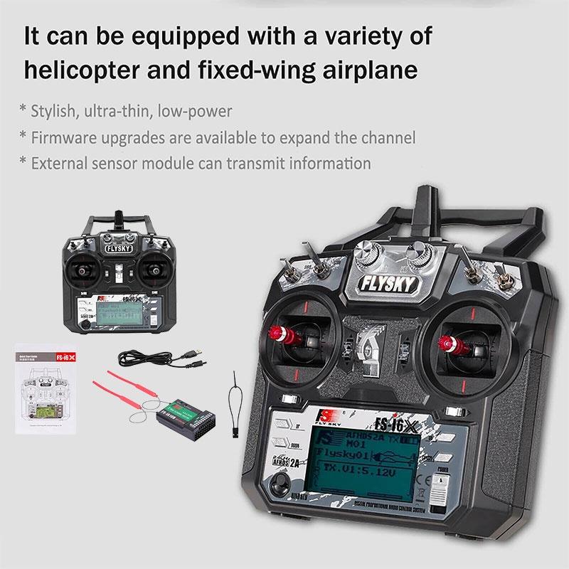 Fs-i6x 10-канальный пульт дистанционного управления для самолета с фиксированным крылом, планера и многоосевого самолета I6x+ia10b)